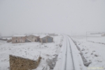 Nevada en Fuentes Claras. 6-enero-2009. El Santo y la v&iacute;a