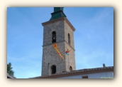Torre campanario Fuentes Claras en Fiestas. Septiembre 2008